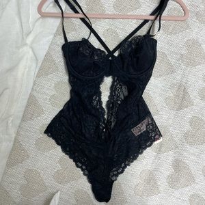 NWT La Senza Black Lace Bodysuit Lingerie